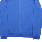 ADIDAS Womens Blue Zip Up Jacket UK 10 Polyester Blend Track Plain Sporty