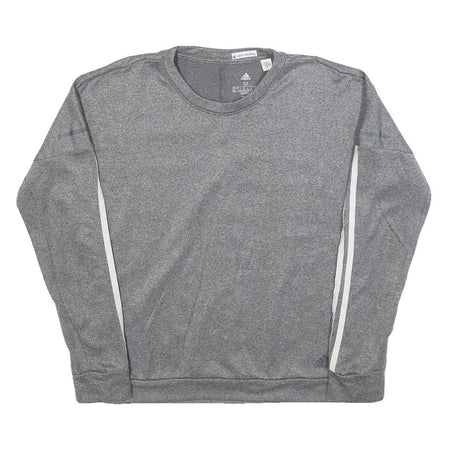 ADIDAS Womens Grey Sweatshirt M Crew Neck Polyester Blend Sportswear Casual