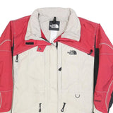 THE NORTH FACE Womens Red & Beige Outdoor Jacket L Polyester Blend Zip Gore-Tex