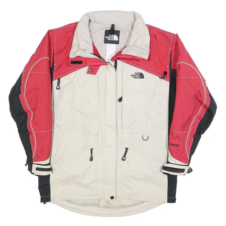 THE NORTH FACE Womens Red & Beige Outdoor Jacket L Polyester Blend Zip Gore-Tex