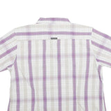 COLUMBIA Womens White & Purple Checked Shirt XL Cotton Blend Casual Summer