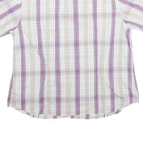 COLUMBIA Womens White & Purple Checked Shirt XL Cotton Blend Casual Summer