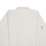 REEBOK Mens White Nylon Zip Jacket L Lightweight Sports Casual Outerwear