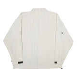 REEBOK Mens White Nylon Zip Jacket L Lightweight Sports Casual Outerwear