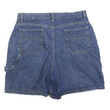 Gloria Vanderbilt Womens Blue Denim Mini Cotton Blend Skort L Pockets Zip Casual