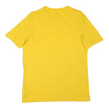 REEBOK Mens Yellow Cotton Blend Graphic T-Shirt S Short Sleeve Crew Neck Logo