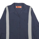 DICKIES Womens Navy & Grey Workwear Shirt M Button Work Style Retro