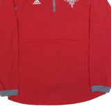 ADIDAS Mens Red & Grey Athletic Training Jacket M Polyester Zip Plain Sportswear