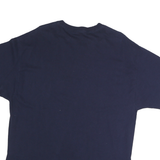 CHAMPION Mens Navy Blue Cotton T-Shirt XL Short Sleeve Crew Neck Logo Print
