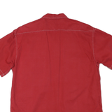 REPLAY Mens Red Cotton Blend Short Sleeve Shirt XL Zip Front Casual Pocket