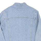 HENSON AND HENSON Mens Blue Denim Jacket L Cotton Blend Classic Button Fastening