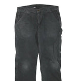CARHARTT Mens Black Cotton Blend Regular Fit Straight Leg Trousers W36 L32