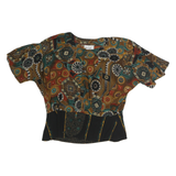 LAURA KEIFFER Womens Multicoloured Printed Short Sleeve Round Neck Top M Summer