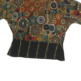 LAURA KEIFFER Womens Multicoloured Printed Short Sleeve Round Neck Top M Summer