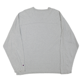 CHAMPION Mens Grey Athletic T-Shirt XL Long Sleeve Crew Neck Cotton Blend