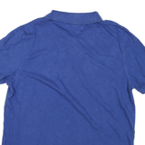 TOMMY HILFIGER Mens Blue & Green Striped Short Sleeve Polo Shirt L Cotton Casual