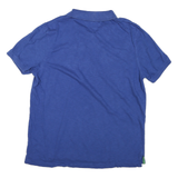 TOMMY HILFIGER Mens Blue & Green Striped Short Sleeve Polo Shirt L Cotton Casual