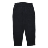 CORNICHE Mens Cotton Blend Black Relaxed Straight Trousers W34 L28 Casual Zip
