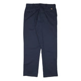 DICKIES Mens Cotton Blend Navy Regular Fit Straight Leg Trousers W36 L32