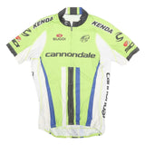 SUGOI Mens Green & Blue Cannondale Graphic T-Shirt L Short Sleeve Zip Neck