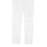 ALL SAINTS Womens White Regular Skinny Denim Jeans W27 L29 Distressed Zip