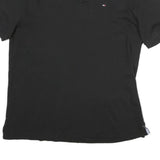 TOMMY HILFIGER Mens Black Short Sleeve Plain Polo Shirt XL Cotton Casual