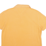 TOMMY HILFIGER Mens Yellow Polo Shirt L Cotton Short Sleeve Basic Logo