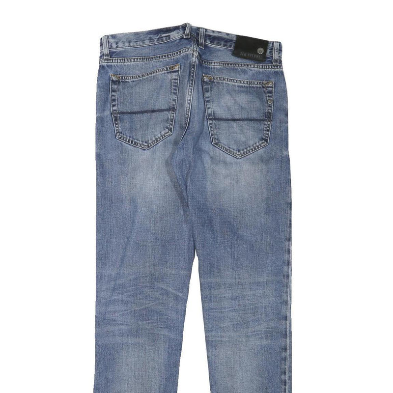 BEN SHERMAN Womens Regular Blue Denim Light W32 L32 Zip Closure Jeans