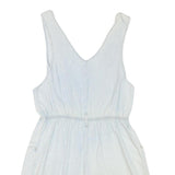 Womens White Playsuit V Neck Button Cotton Blend S Casual Summer Relaxed Fit