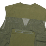 JUNIOR RANGER Womens Green Mesh Polyester Blend Utility Jacket L Zip Vest