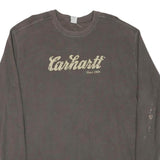 CARHARTT Mens Brown Graphic T-Shirt XL Long Sleeve Crew Neck Workwear