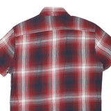 LEVI'S Mens Red & Blue Check Shirt L Cotton Blend Button Collar Summer Style