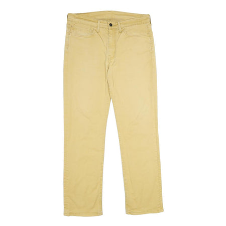LEVI'S Mens Cotton Blend Beige Classic Straight Trousers W34 L32 Casual Zip