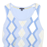 TOMMY HILFIGER Mens Blue & White Patterned Cotton Sleeveless Pullover Jumper M