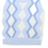 TOMMY HILFIGER Mens Blue & White Patterned Cotton Sleeveless Pullover Jumper M