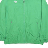 UMBRO Mens Green Jacket L Polyester Plain Zip Sportswear Casual Lightweight