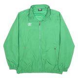 UMBRO Mens Green Jacket L Polyester Plain Zip Sportswear Casual Lightweight