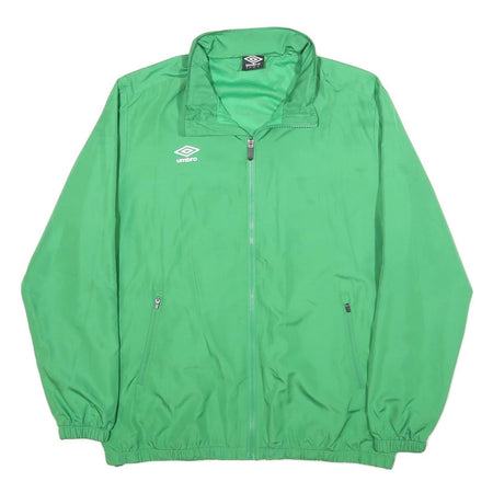 UMBRO Mens Green Jacket L Polyester Plain Zip Sportswear Casual Lightweight