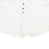 LEE Womens White Cotton Classic Casual Shorts Size S W28 Button Fly