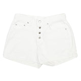 LEE Womens White Cotton Classic Casual Shorts Size S W28 Button Fly