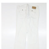 DIESEL Womens Jeans White Regular Straight Denim W32 L33 Classic Fit Zip