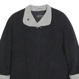 CHRISTIAN Womens Black & Grey Wool Blend Button Jacket XL Wool Blend Classic