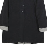 CHRISTIAN Womens Black & Grey Wool Blend Button Jacket XL Wool Blend Classic