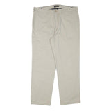 NAUTICA Mens Regular Fit Beige Cotton Blend Trousers W36 L29 Casual Zip Closure