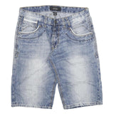 SMOG Mens Denim Blue Casual Shorts L W32 Cotton Blend Comfortable Summer