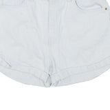 LEVI'S Womens Shorts White Denim Casual L W30 Classic Fit Roll Hem