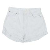 LEVI'S Womens Shorts White Denim Casual L W30 Classic Fit Roll Hem
