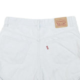 LEVI'S Womens Shorts White Denim Casual L W30 Classic Fit Roll Hem
