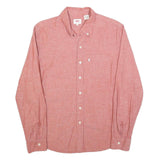 LEVI'S Mens Red Button Down Shirt M Cotton Casual Classic Fit Long Sleeve