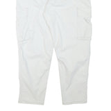 ZARA Mens Cotton Blend White Relaxed Cargo Trousers W37 L28 Casual Utility Zip